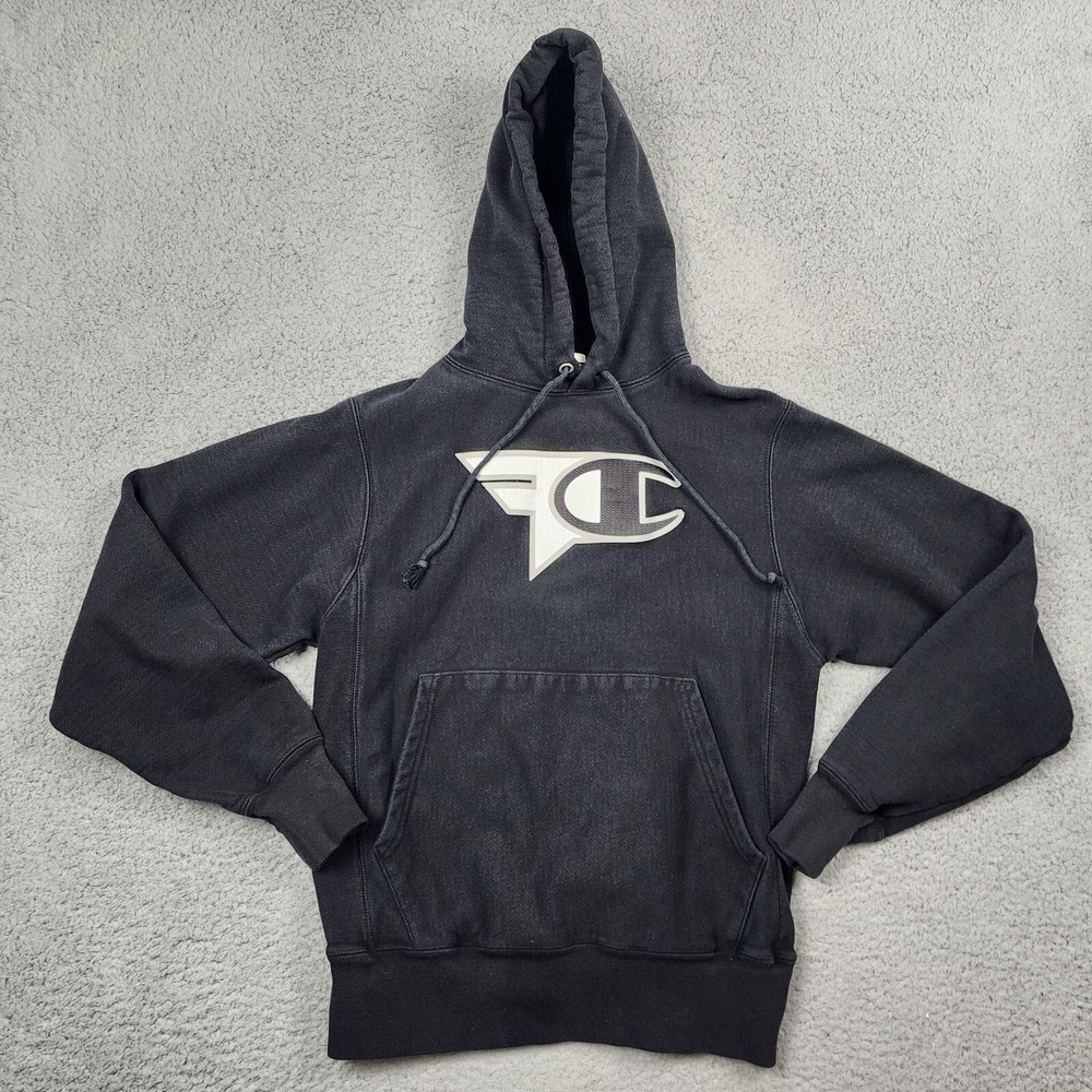 Faze Clan Champion Hoodie Small Reverse Weave Black Streetwear Graphic Fleece